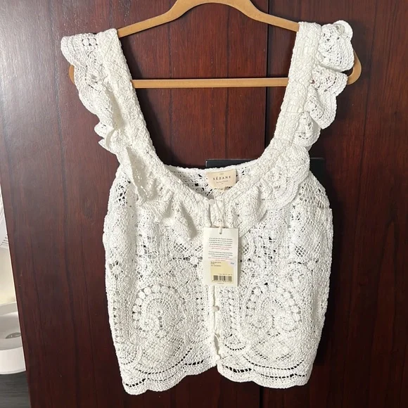 Sezane Cream Lace Blouse - Picture 3 of 9